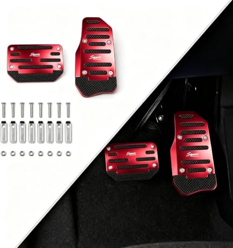 2 PCS Non-slip Pedal Pads Set, Alloy Brake and Accelerator Pedal Protectors by Unknown