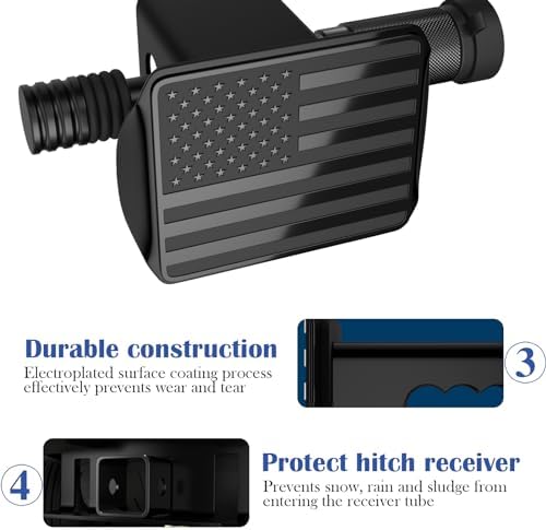 OGYE Heavy American Flag Metal Trailer Hitch Cover - Image 3