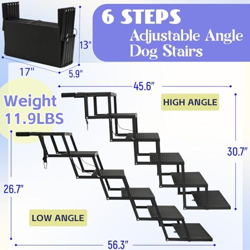 Dog Steps for Car and Truck, 30.7" H Foldable Dog Stairs for Large Dogs - Image 2