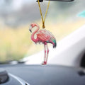2D Flat Flamingo Car Rear View Mirror Charm, Acrylic Car Rear View Mirror by Unknown