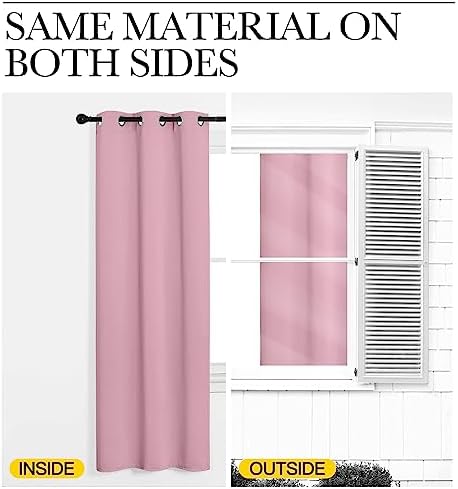 NICETOWN Crystal Pink Room Darkening Curtains, 42 x 78-inch - Image 6