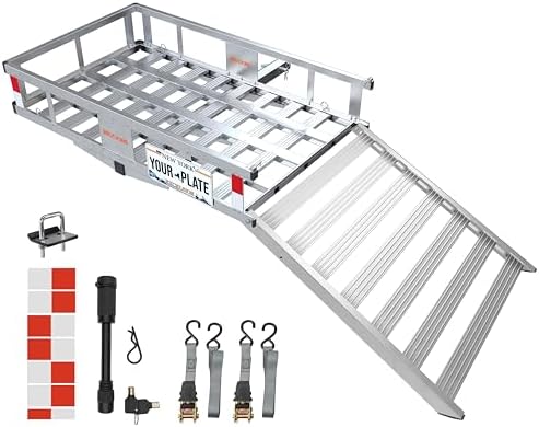 Mockins 50"x29"x8" Durable Aluminum Trailer Hitch Cargo Carrier by Mockins
