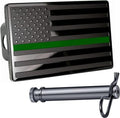 5"x3" American Black Flag Metal Hitch Cover by AutoAccessores