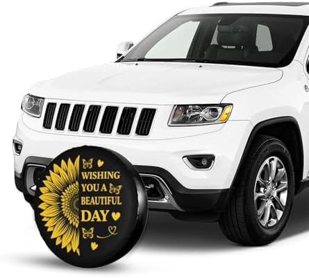 Spare Tire Cover，Sunflower Have The Day You Deserve Camper Spare Tire Cover - Image 4