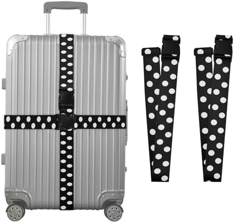 Black Polka Dots Luggage Straps by Unknown