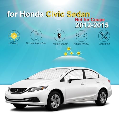 KMF 6pcs Thicken Sun Shades for Honda Civic Sedan 2012-2015 Accessories - Image 5