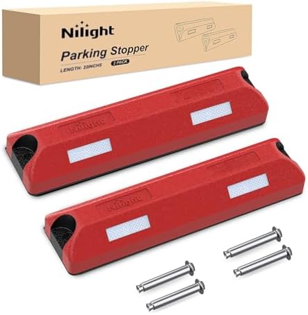 Nilight 22 Inch Rubber Parking Curbs, Heavy Duty Wheel Stops by Nilight