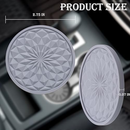 4 Pack Silicone Car Cup Holder Coaster – 2.75 Inch Non-Slip Drink Mat, - Image 2