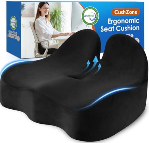 CushZone Ergonomic Seat Cushion, Sciatica Support by CushZone