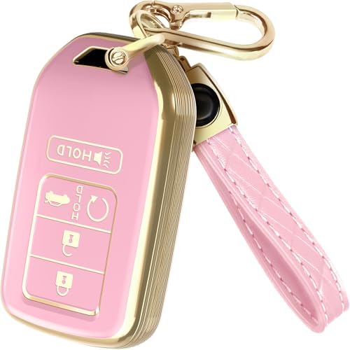 Lucrum Compatible with Honda Key Fob Cover & Leather Keychain by Lucrum