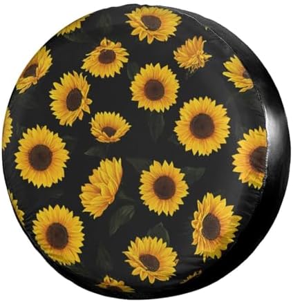 Delerain Sunflower Spare Tire Covers Waterproof Dust-Proof Spare Wheel Cover by Delerain