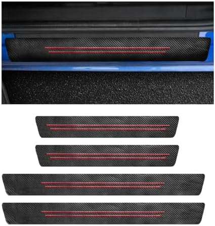 4 PCS Car Door Sill Protector, Waterproof Carbon Fiber Style Car Door Entry by Unknown