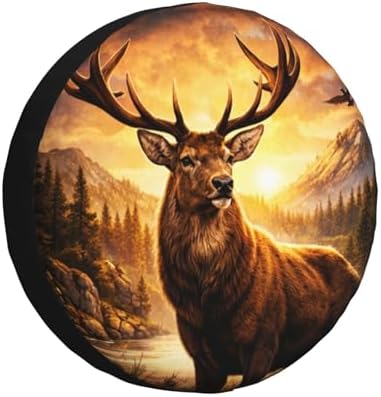 Deer Spare Tire Cover Weatherproof Wheel Protectors Universal Wheel Covers by Unknown