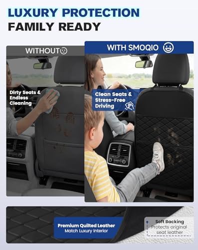 Seat Back Protectors for Kids, Car Kick Mats for Front Seats - Image 2