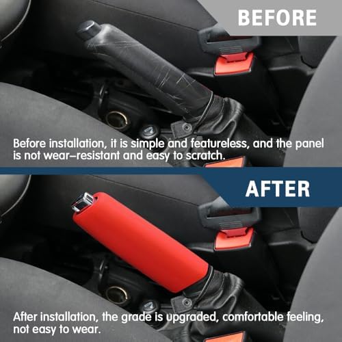 Car Handbrake Cover Gear Shift Knob Cover, Auto Comfortable Grip Silicone - Image 5
