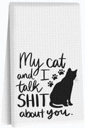 Funny Cat Kitchen Towels Humorous Waffle Soft Dish Hand Towel by ZHAMEN