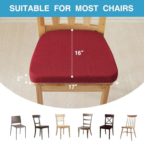 IASEAHK Chair Cushions for Dining Chairs Set of 4, Non Slip Kitchen Chair Pads - Image 4