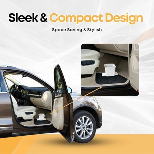 Car Trash Can for Vehicles Leakproof Compact Garbage Bin w/ Stability Flap - Image 3