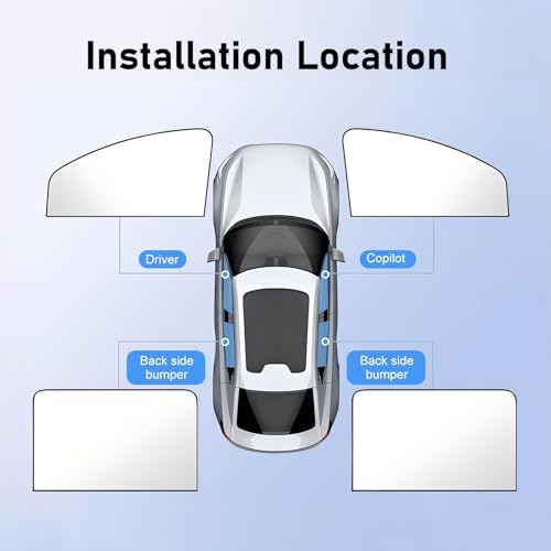 4PCS Car Window Shades with Magnets, Strong Blackout Front Rear Side Window - Image 7