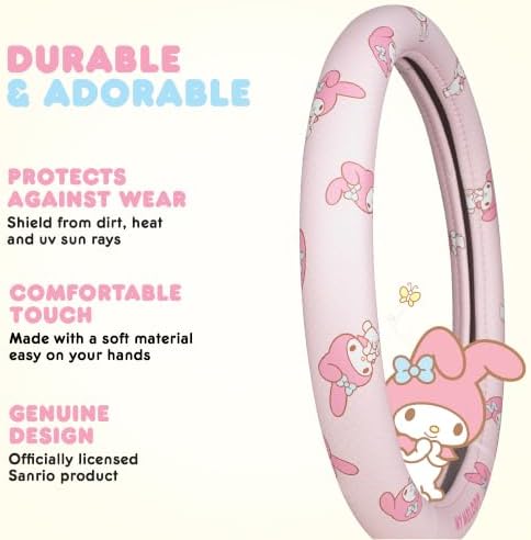 Sanrio My Melody Pastel Pink Steering Wheel Cover - Image 3