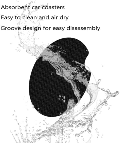 2Pack Black Bow Tie Car Cup Holder Coaster Neoprene Car Coasters - Image 7