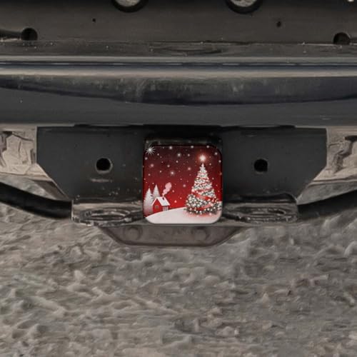 Swono 2" Hitch Cover Christmas, Winter Christmas Tree Sparkle Snowflakes Red - Image 5