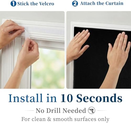 100% Blackout Self Adhesive Blackout Curtains- Stick on Curtains Shades Window - Image 3