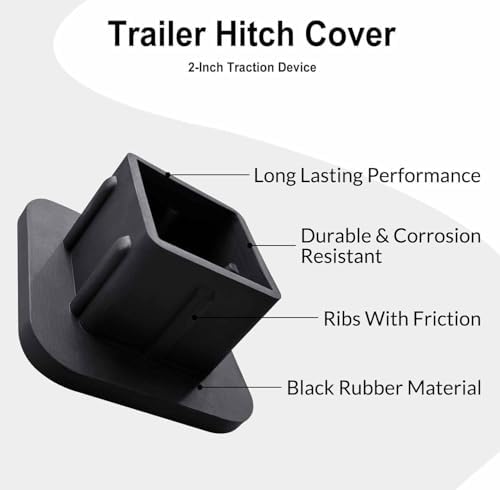 Swono Trailer Hitch Caps Covers Eagle Pattern 2 Inch Rubber Tow Hitch AUTO - Image 5