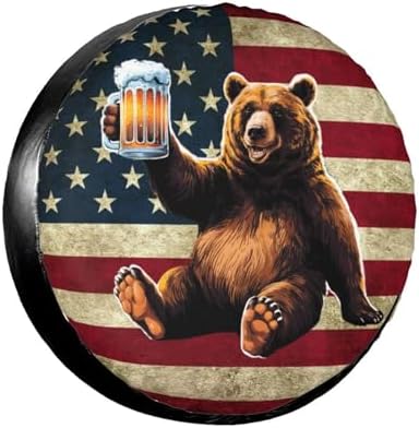 Camper Bear Spare Tire Cover Wheel Protectors Waterproof Wheel Covers Universal by Unknown