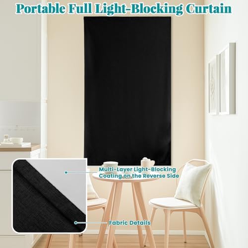 100% Blackout Magic Tape Stick On Curtains Window Shades Pull Down Blackout - Image 6