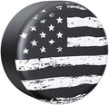 Moonet 17" American Flag Spare Tire Cover Black-White by Moonet