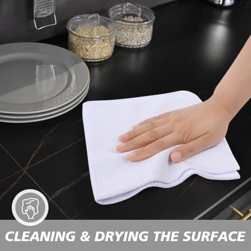 SINLAND Sublimation Blank Towels Waffle Kitchen Towel White 16x16 10 Pack - Image 4