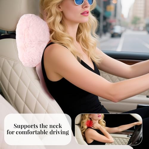 2 Pack Bow Car Headrest Pillows Plush Neck Pillows - Image 6