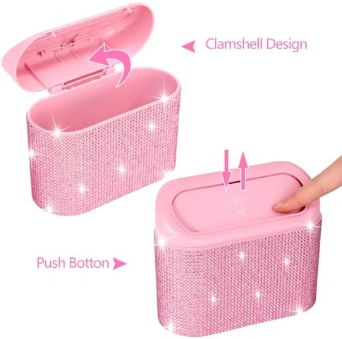 NBTEPEM Bling Pink Car Trash Can - Image 4