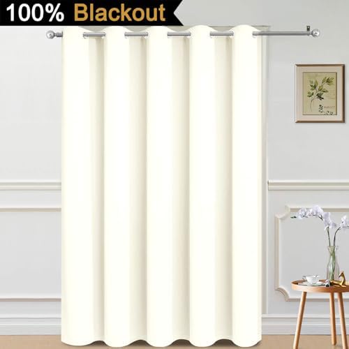 Yakamok Cream 100% Blackout Patio Door Curtain Panels W70 x L84, 1 Panel - Image 2