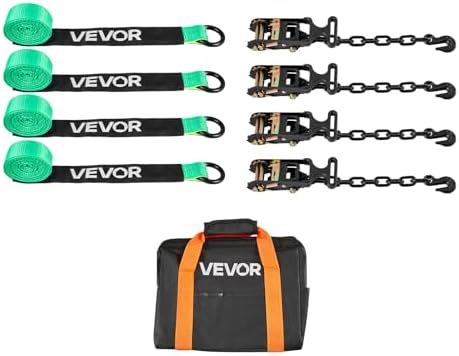 VEVOR Wheel Chock Tie-Down Kit, Tire-Style Tow Dolly Strap, Car Kit by VEVOR