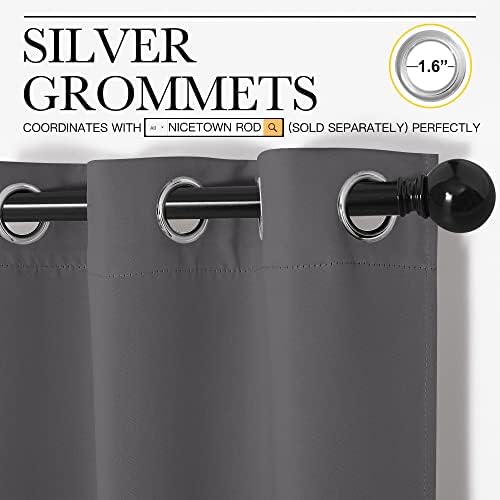 NICETOWN Gray Blackout Curtains - Image 2