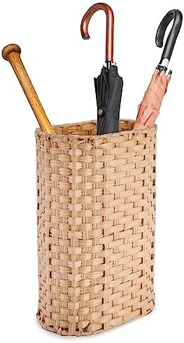 PEMAR Wicker Umbrella Holder, Hand Woven Umbrella Stand Basket Decorative Cane by PEMAR