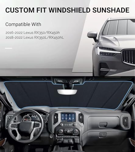 Pigenius Windshield Sunshade for Lexus RX350/RX450h 2016-2022, RX350L/RX450hL - Image 2