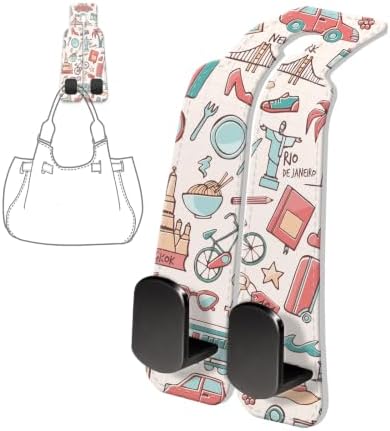 PU Leather Car Seat Hook, Storage Headrest Hanger, Cute Car Backseat Organizer - Image 6