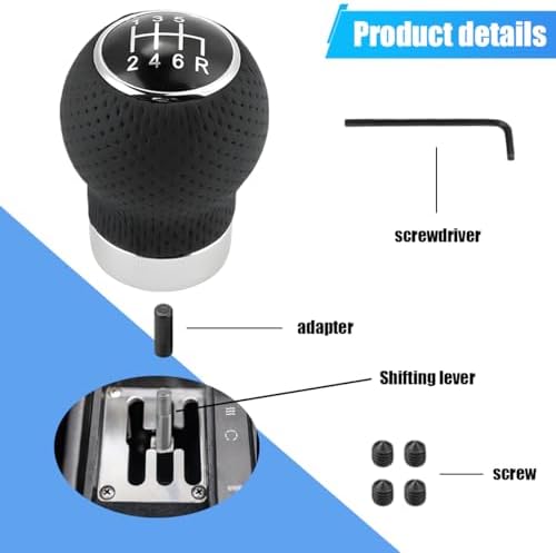 ZIMISI 6-Speed Car Shift Knob, Leather Shift Knob Lever Kit, Automatic or - Image 3