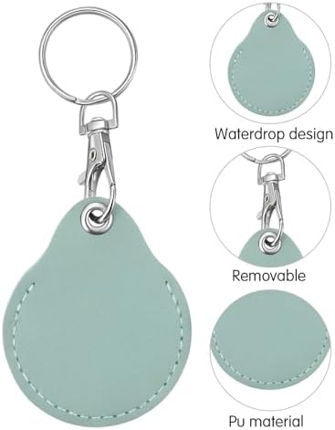 6 Pcs Leather Proximity ID Card Keychain Protector RFID Key Fob Holder Keychain - Image 4