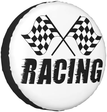 Checkered Racing Race Flag Weatherproof Spare Tire Cover by Unknown
