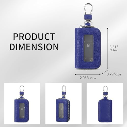 SENDEFN Universal Car Key Fob Case Leather Smart Remote Keychain Protector - Image 3