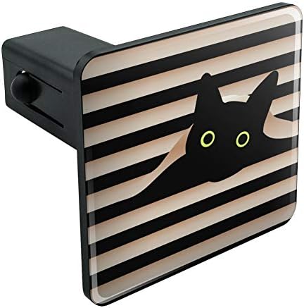Black Cat in Window Tow Trailer Hitch Cover Plug Insert 1 1/4 inch by GraphicsandMore