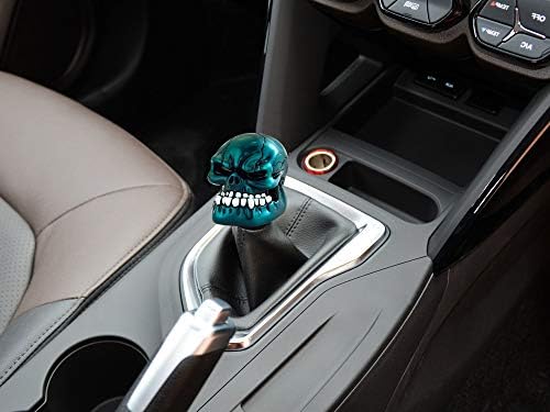 Skull Shift Knob Cars Truck Gear Shifter Stick Handle Metal Blue - Image 2