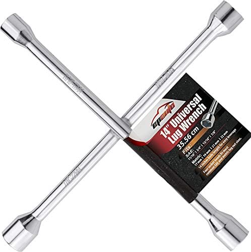 EPAuto 14" Heavy Duty Universal Lug Wrench, 4-Way Cross Wrench by EPAuto