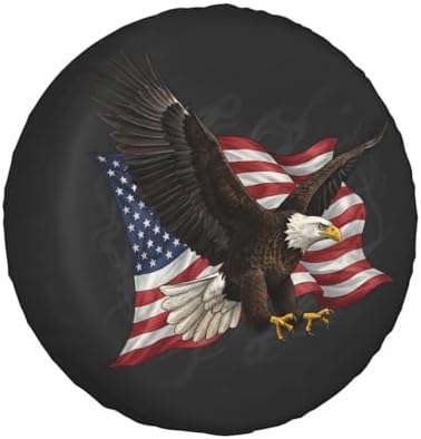 American Flag Eagle Spare Tire Cover SUV Trailer Truck RV 15 Inch by FATTTYCY