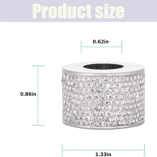 4PCS Crystal Rhinestone Bling Car Headrest Collars, Automotive Magnetic - Image 2