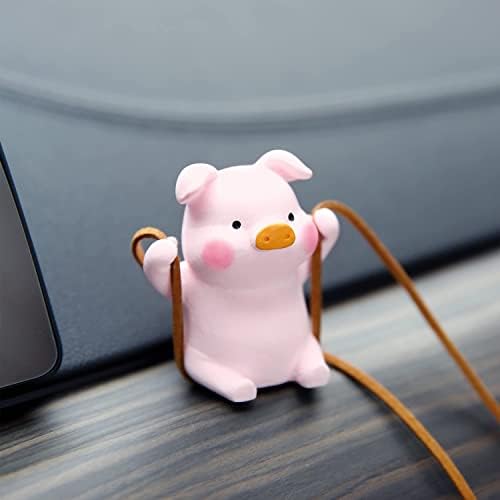 YGMONER Super Cute Swinging Pig Car Mirror Hanging Ornament Car Interior - Image 2
